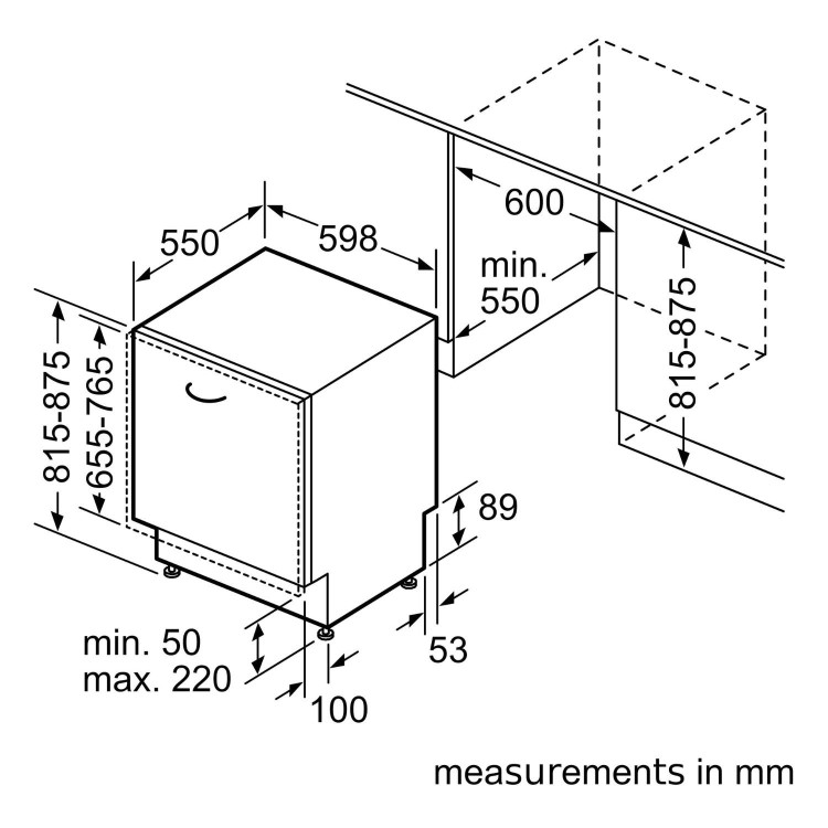 Bosch Series 4 Integrated Dishwasher - Smart C-rated Silver control panel