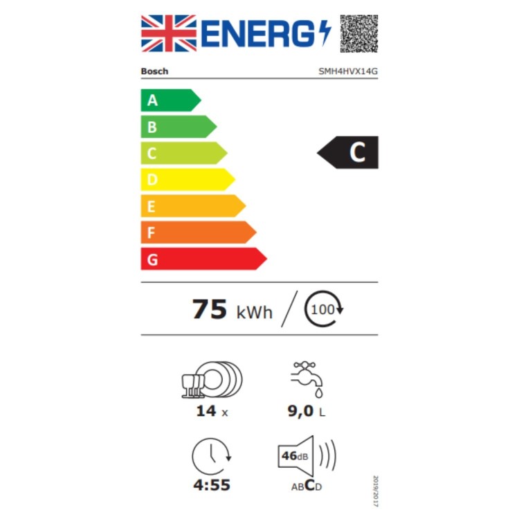 Bosch Series 4 Integrated Dishwasher - Smart C-rated Silver control panel