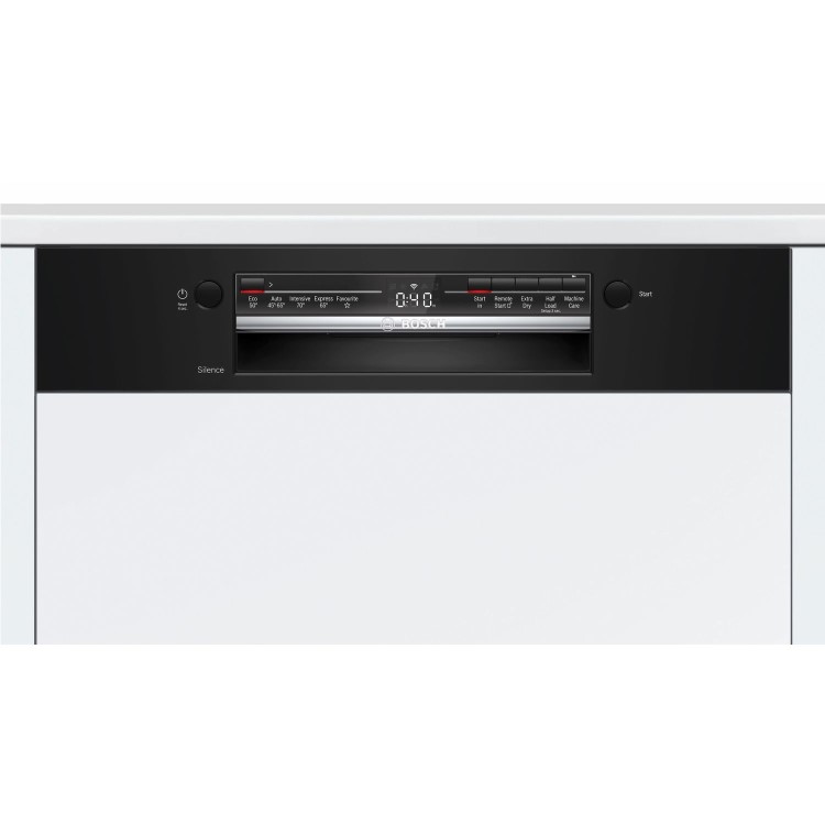 Bosch Series 2 12 Place Settings Semi Integrated Dishwasher - Black