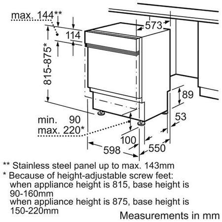 Bosch SMI53M15GB Exxcel 13 Place Semi Integrated Dishwasher