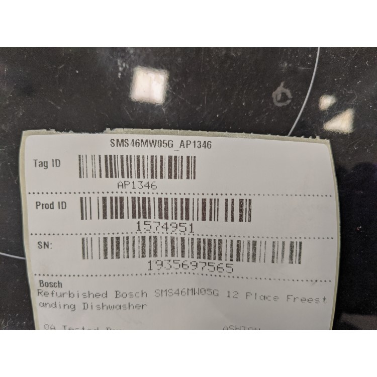 Refurbished Bosch Serie 4 SMS46MW05G 12 Place Freestanding Dishwasher