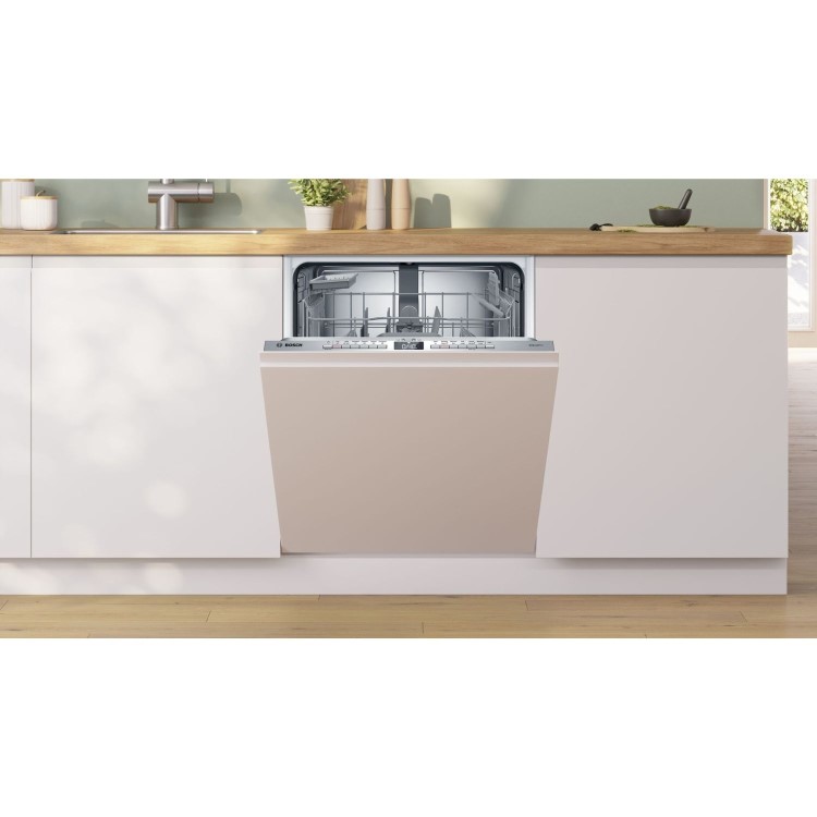 Bosch Series 4 Integrated Dishwasher - Smart Wi-Fi, C-Rated, Silver control panel