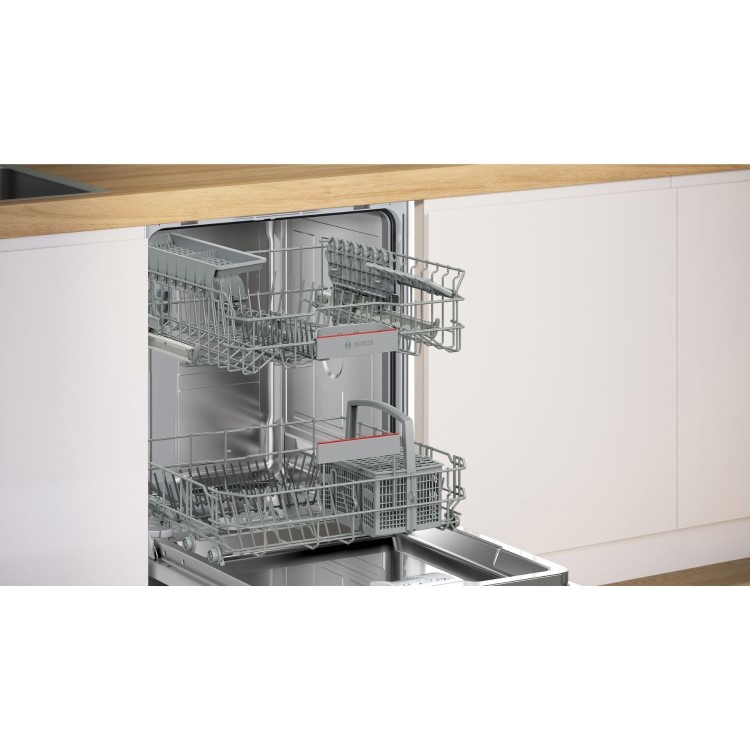 Bosch Series 4 Integrated Dishwasher - Smart Wi-Fi, C-Rated, Silver control panel