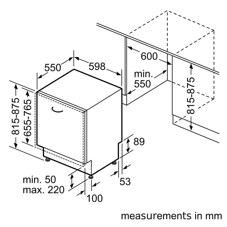 Siemens iQ300 Integrated Dishwasher - Smart C-rated Silver control panel