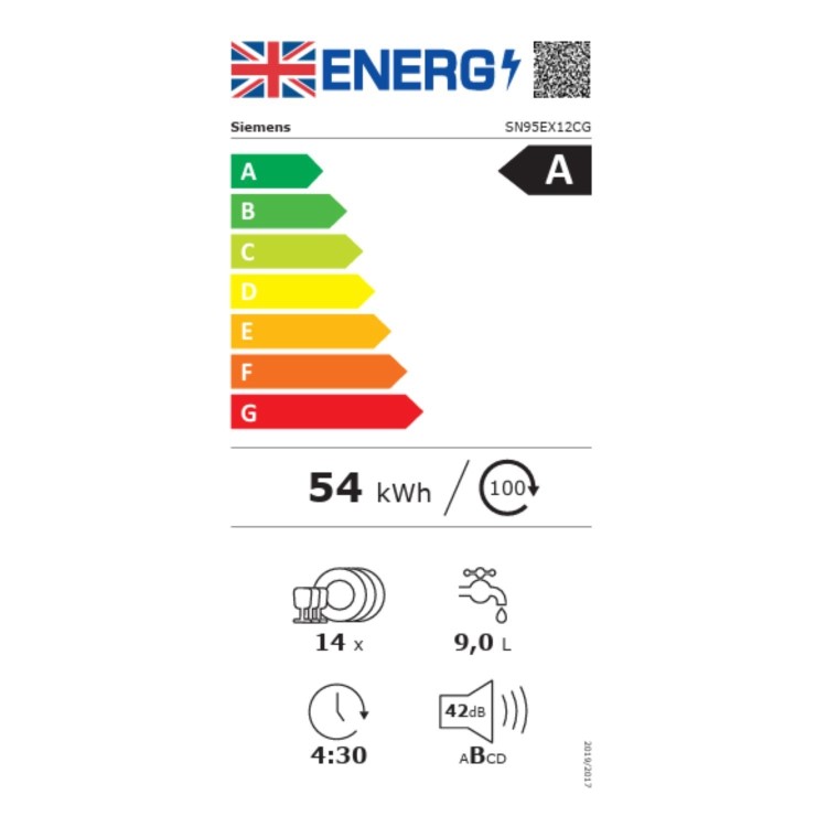 Siemens iQ500 Integrated Dishwasher - Smart Wi-Fi, A-Rated, Black control panel