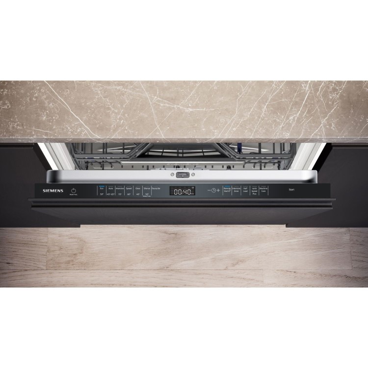 Siemens iQ500 Integrated Dishwasher - Smart Wi-Fi, A-Rated, Black control panel