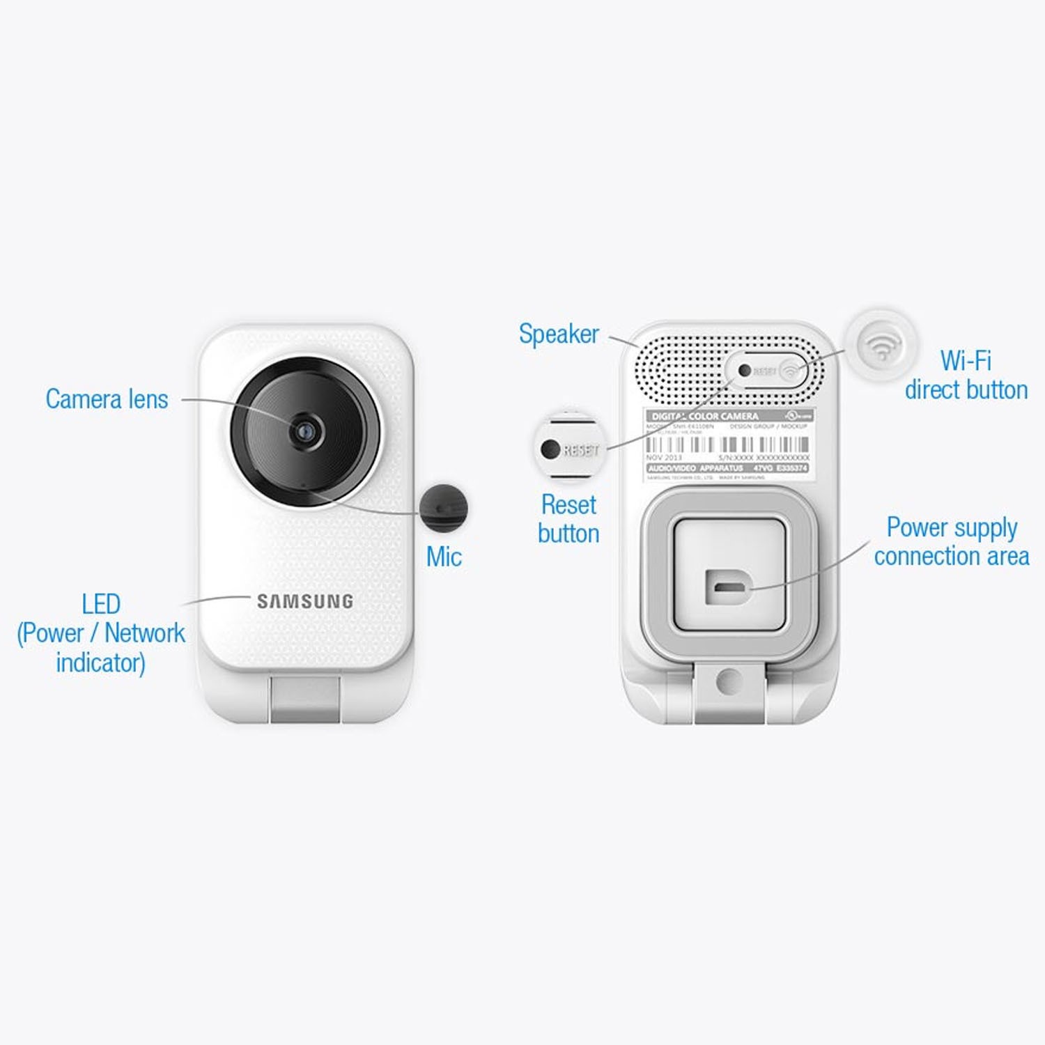 Samsung Smart Home Full HD 1080p Indoor Pet Baby Monitor with Two Way Audio