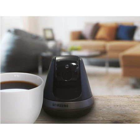 Samsung Smart Home Camera Full HD Compact Indoor Security Auto Tracking Pan/tilt Camera CCTV Baby Monitor with Two-Way Audio & Motion Detect  - Black