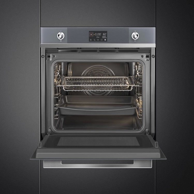 Smeg Linea Speedwave Built In Combination Microwave Oven - Silver