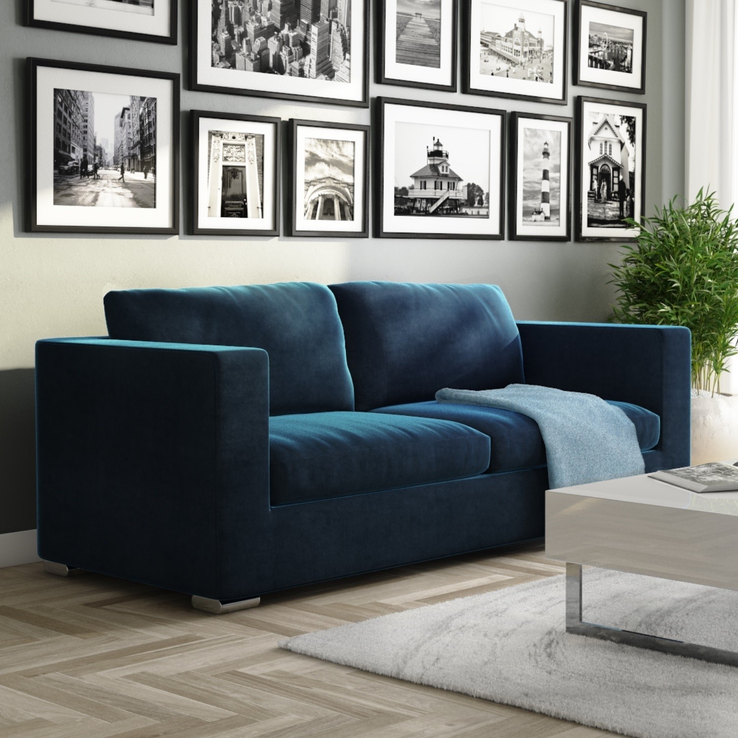 диван берг velvet navy blue