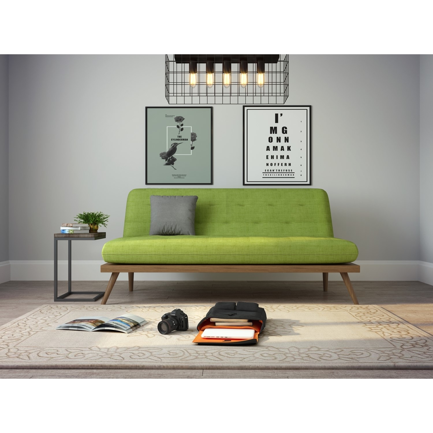 Nova Lime Green Multifunctional Sofa Bed with Click-Clack ...