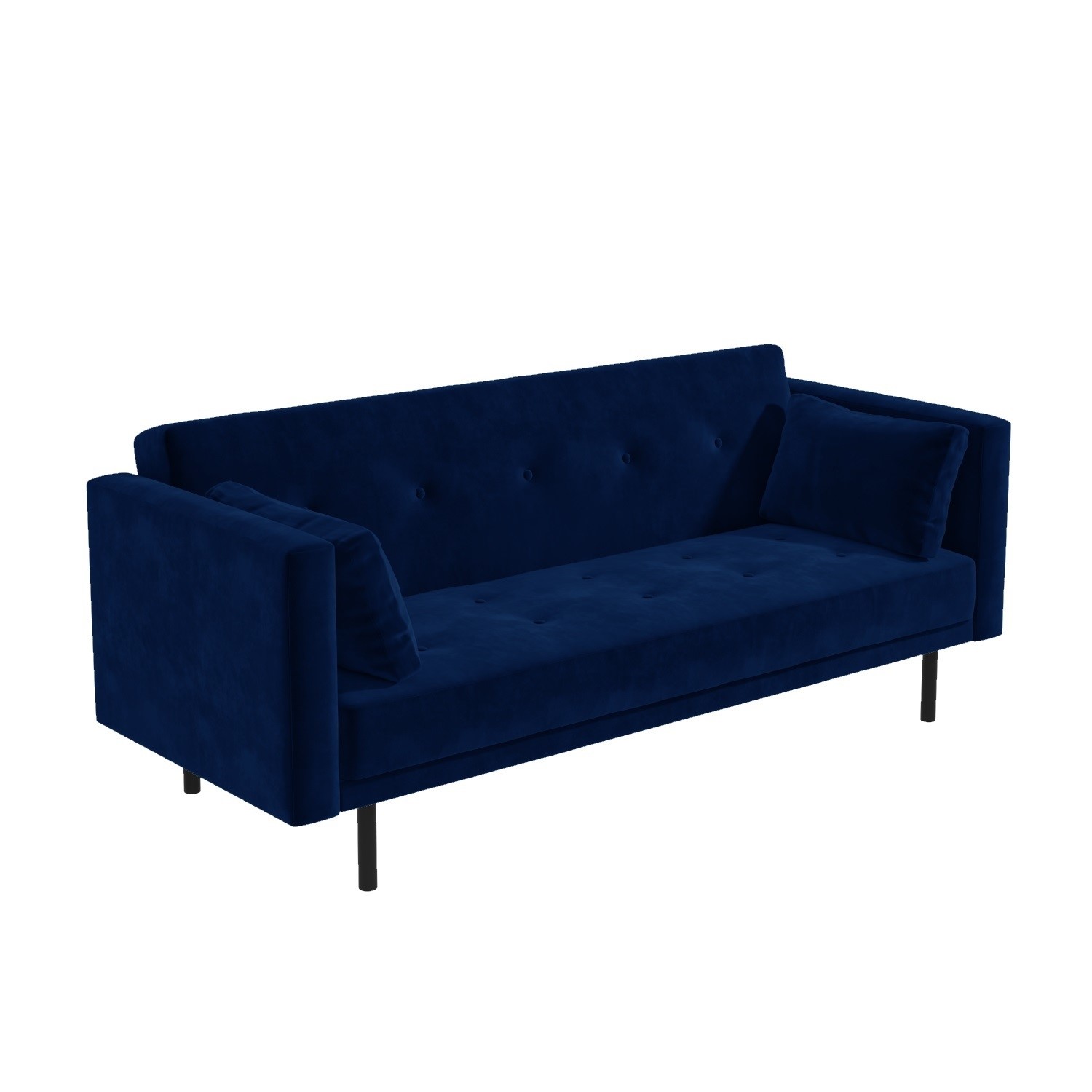 Velvet Sofa Bed in Navy Blue with Buttons- Seats 3 - Rory SOF070 | eBay