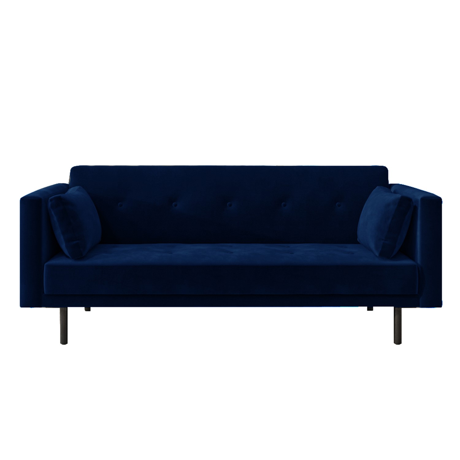Velvet Sofa Bed in Navy Blue with Buttons- Seats 3 - Rory | eBay