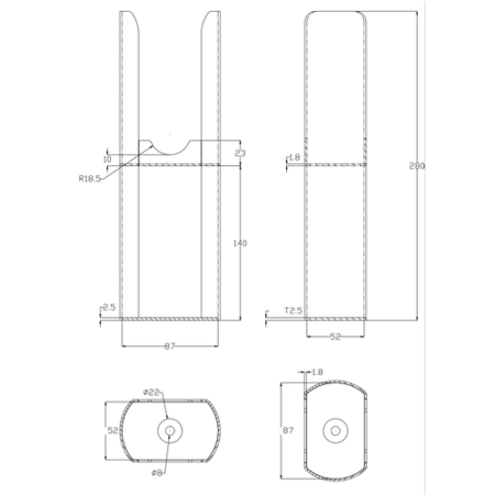 Sorrento Black Designer Radiator Feet -Suitable for Oval Double Panel Radiator