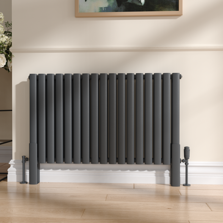 Sorrento Anthracite Designer Radiator Feet -Suitable for Oval Double Panel Radiator