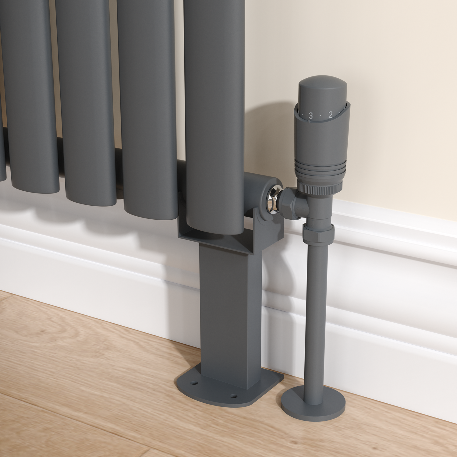 Anthracite Designer Radiator Feet Suitable Single Double Panel Radiator