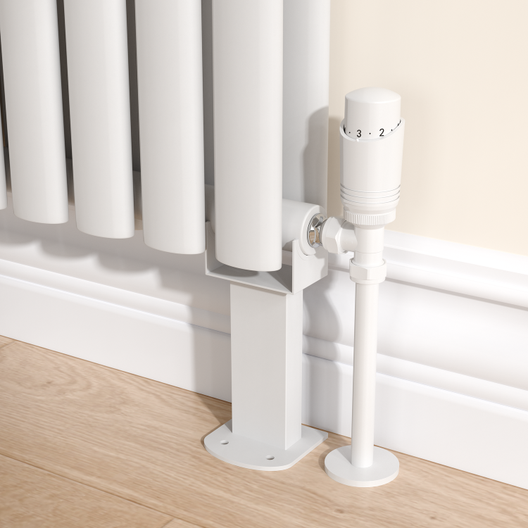 Sorrento White Designer Radiator Feet -Suitable for Single and Double Panel Radiator