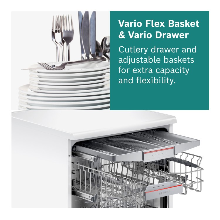 Bosch Series 4 Integrated Slimline Dishwasher - Smart Wi-Fi, C-Rated, Silver control panel