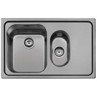 1.5 Bowl Inset Black Stainless Steel Kitchen Sink with Right Hand Drainer - Smeg Alba