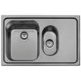 1.5 Bowl Inset Black Stainless Steel Kitchen Sink with Right Hand Drainer - Smeg Alba