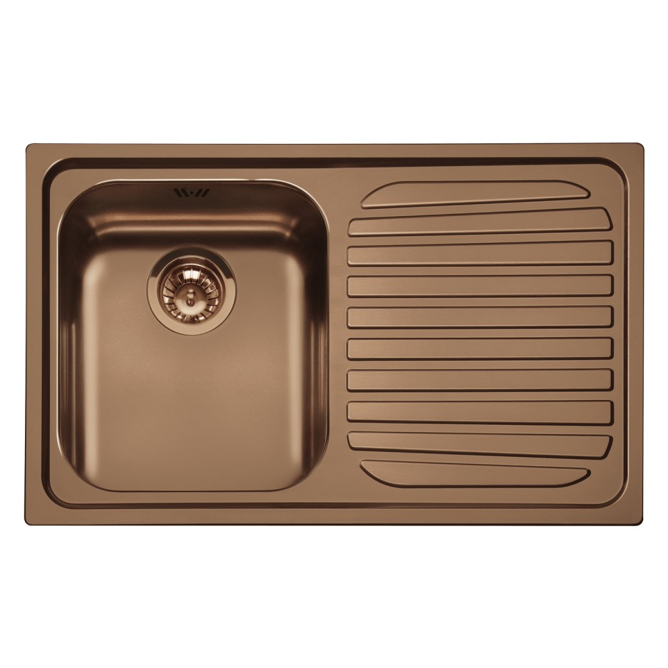Smeg SP791DRA 79cm Alba Copper PVD Finish Single Bowl ...