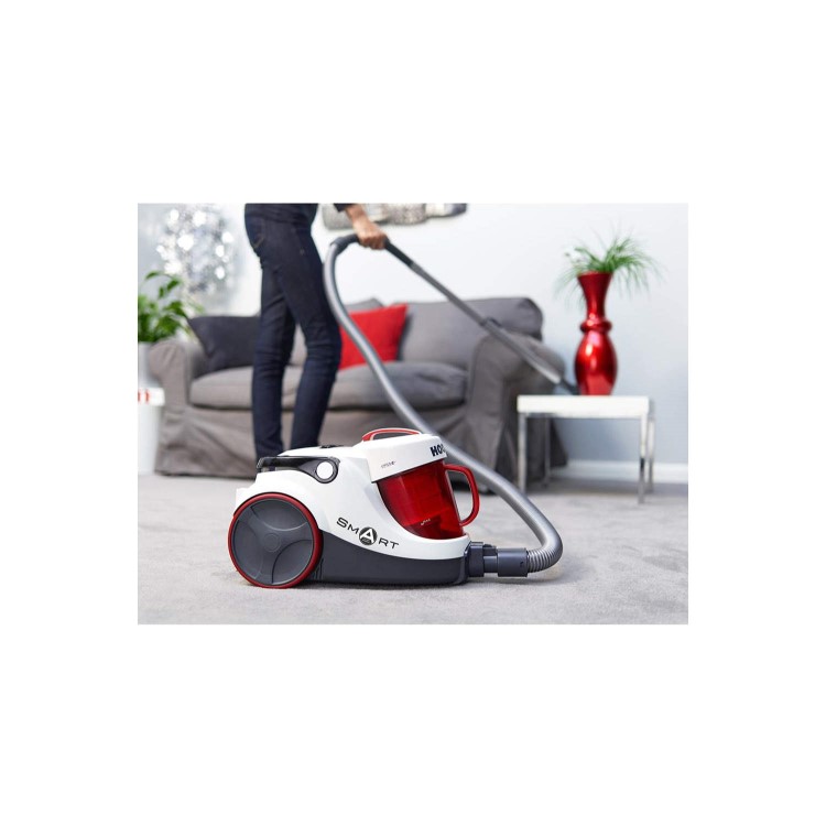 Hoover SP81_SM02001 Smart 850W Bagless Cylinder Vacuum Cleaner White and Red