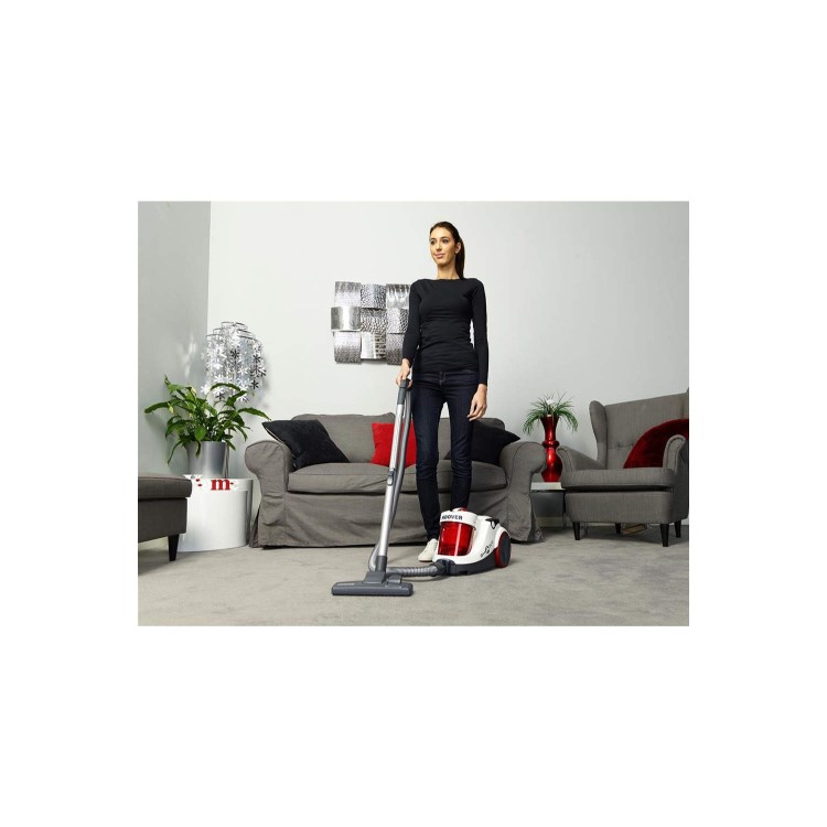 Hoover SP81_SM02001 Smart 850W Bagless Cylinder Vacuum Cleaner White and Red