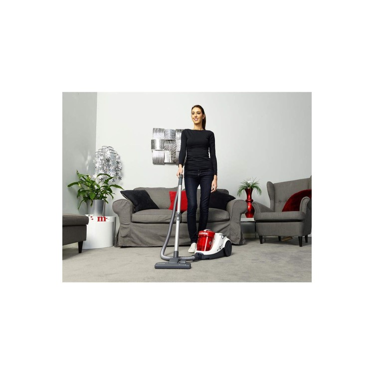 Hoover SP81_SM11001 Smart 850W Bagless Cylinder Vacuum Cleaner Red and White