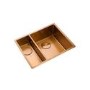 1.5 Bowl Copper Stainless Steel Left Hand Kitchen Sink - Rangemaster Spectra