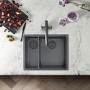 Rangemaster Spectra 1.5 Bowl Inset / Undermount Graphite Stainless Steel Kitchen Sink - Left Hand 