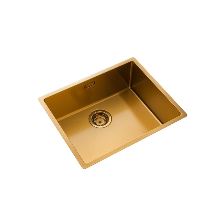 Rangemaster Spectra Single Bowl Inset / Undermount Gold Stainless Steel Kitchen Sink