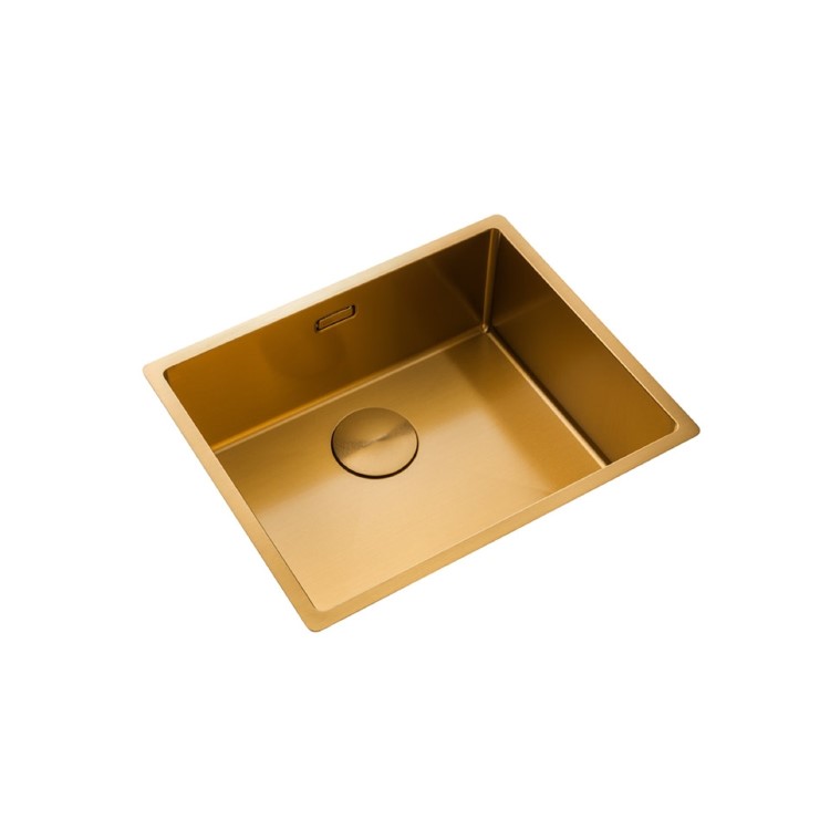 Rangemaster Spectra Single Bowl Inset / Undermount Gold Stainless Steel Kitchen Sink