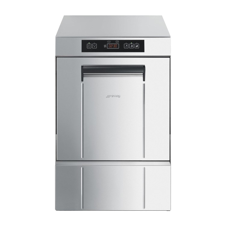 SMEG Ecoline SPG405SUK Undercounter Glasswasher With Water Softener - 400mm Basket - 3 Wash Programs - 2.9kW - 13A UK Plug. 2 Years Onsite warranty