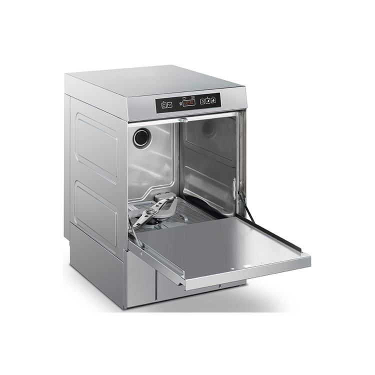 SMEG Ecoline SPG405SUK Undercounter Glasswasher With Water Softener - 400mm Basket - 3 Wash Programs - 2.9kW - 13A UK Plug. 2 Years Onsite warranty