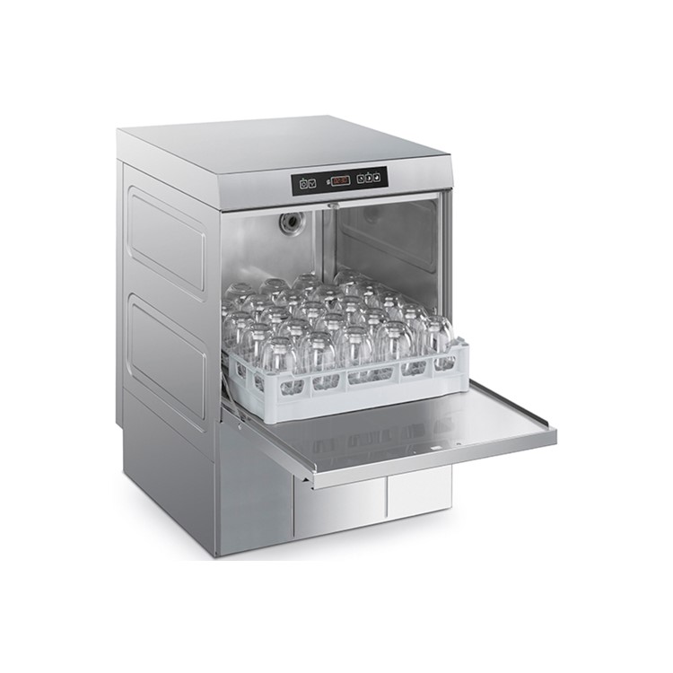 SMEG Topline SPG515SUK Undercounter Glasswasher With Water Softener - 500mm Basket - 3 Wash Programs - 6.8kW - 30A 1ph Hardwired. 2 Years Onsite warranty