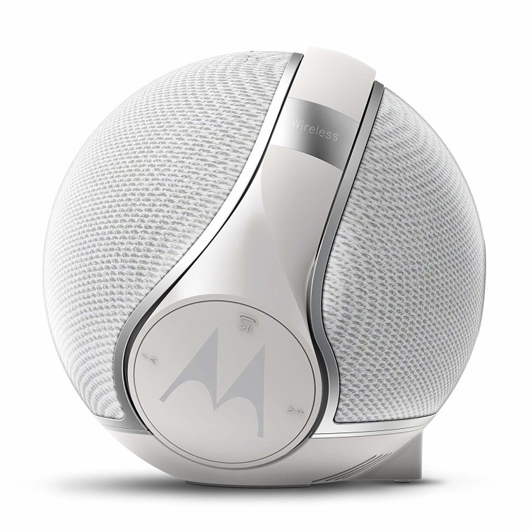 Motorola Sphere+ Plus 2-in-1 Bluetooth Speaker with Over-Ear Headphones - White