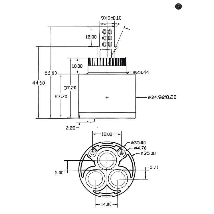 Mixer Cartridge For Arissa Taps 44.6mm
