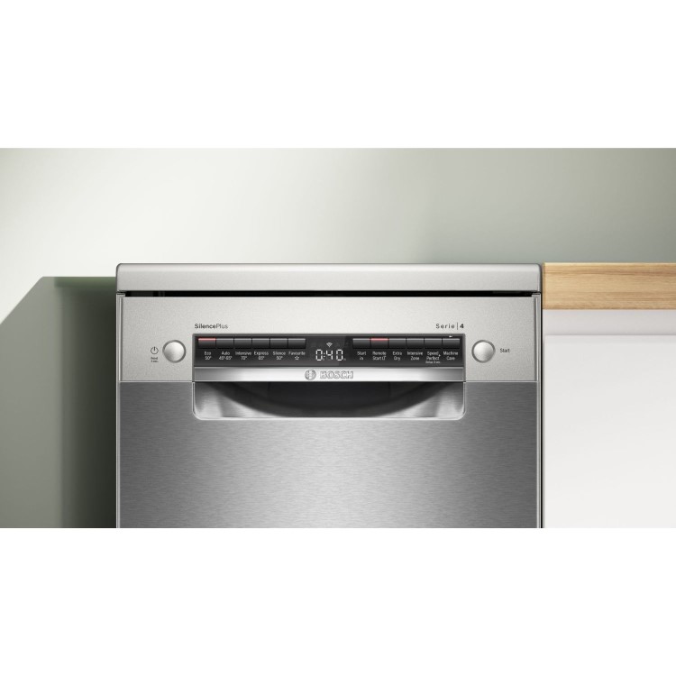 Bosch Series 4 Freestanding Slimline Dishwasher - Smart Wi-Fi, Silver