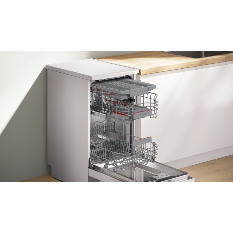 Bosch Series 4 Freestanding Dishwasher - White, Extra Dry, Slimline Vario Flex Baskets