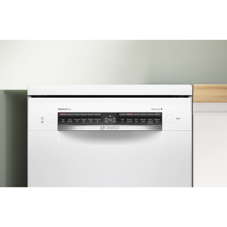 Bosch Series 4 Freestanding Slimline Dishwasher - Smart Wi-Fi, White