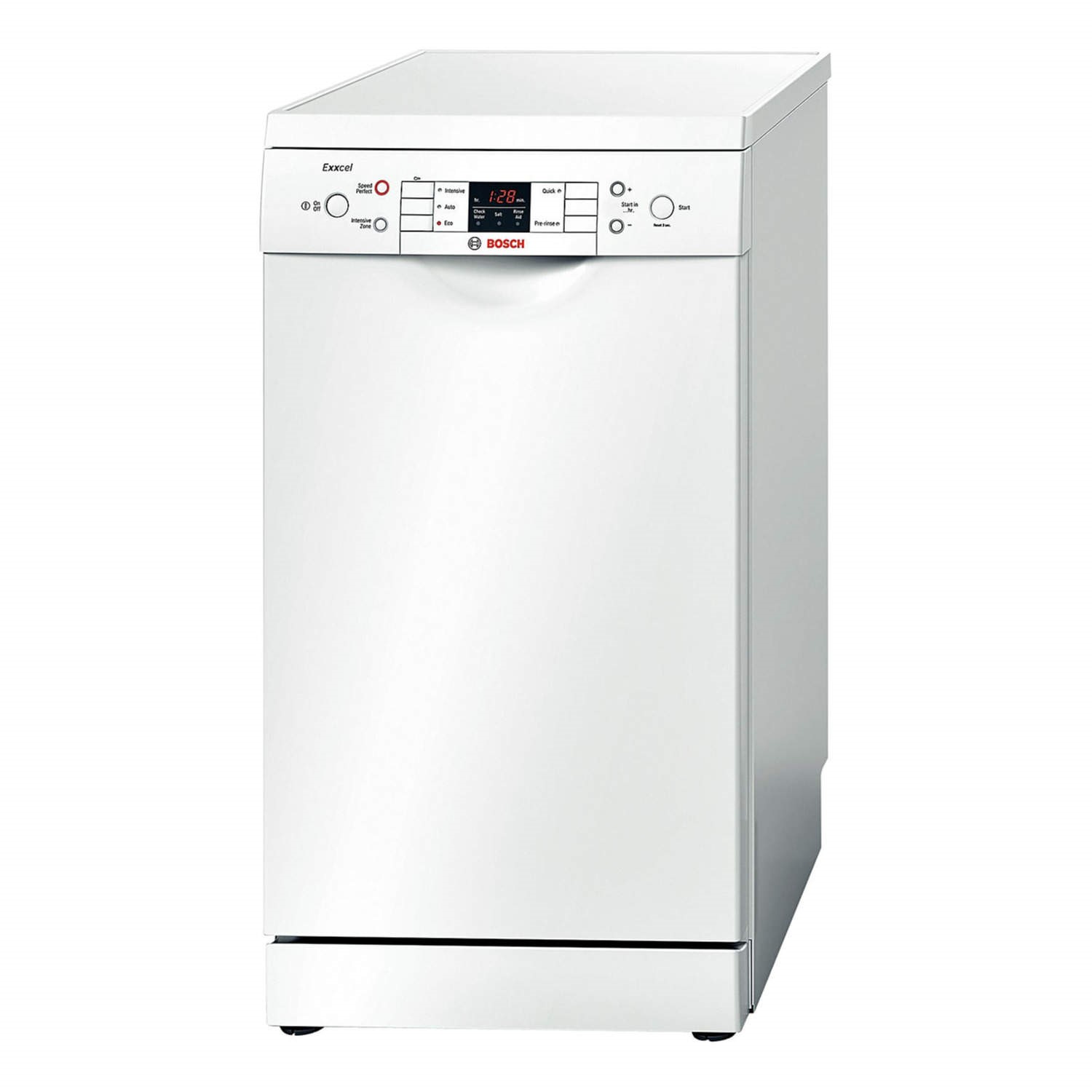 Bosch Sps53e12gb Exxcel 9 Place Setting Slimline Dishwasher In White Appliances Direct