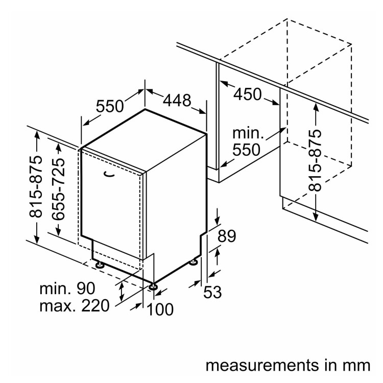 Bosch Series 4 Integrated Slimline Dishwasher - Smart B-rated Silver control panel