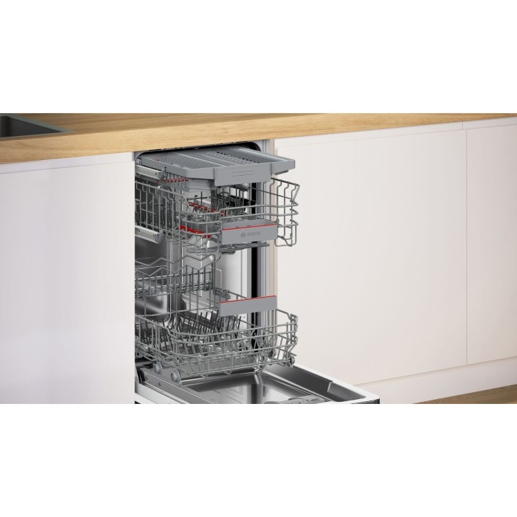 Bosch Series 4 Integrated Slimline Dishwasher - Smart B-rated Silver control panel