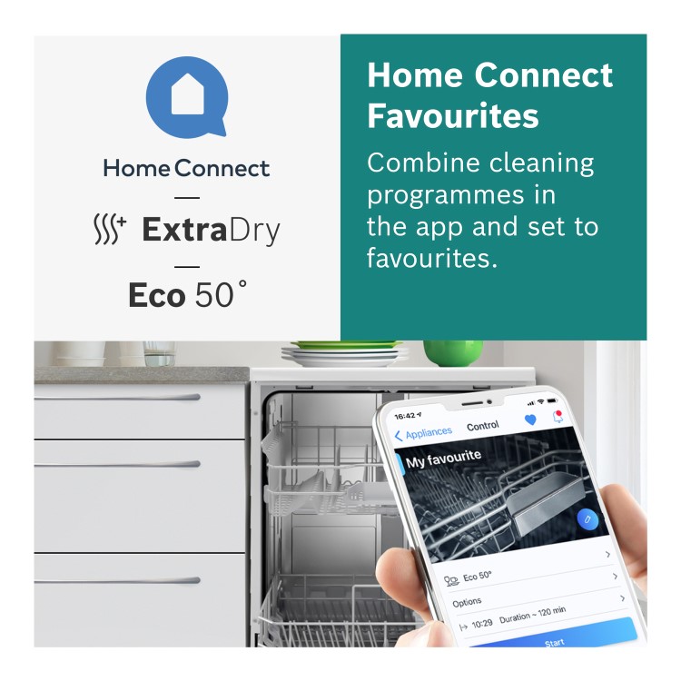 Bosch Series 4 Integrated Slimline Dishwasher - Smart Wi-Fi, C-Rated, Silver control panel