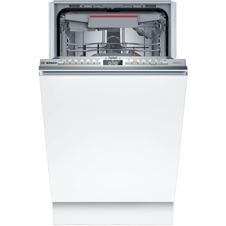 Bosch Series 4 Integrated Slimline Dishwasher - Smart Wi-Fi, C-Rated, Silver control panel
