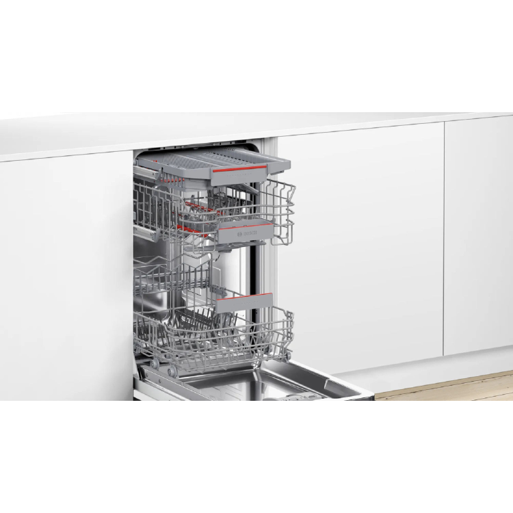 Bosch Series 4 Integrated Slimline Dishwasher - Smart Wi-Fi, C-Rated, Silver control panel