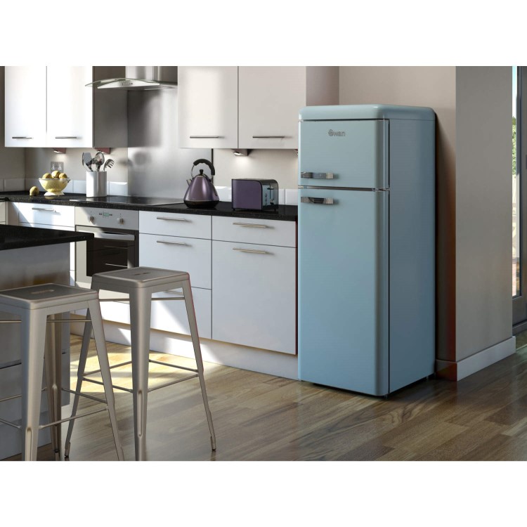 Swan SR11010BLN Freestanding Fridge Freezer Blue