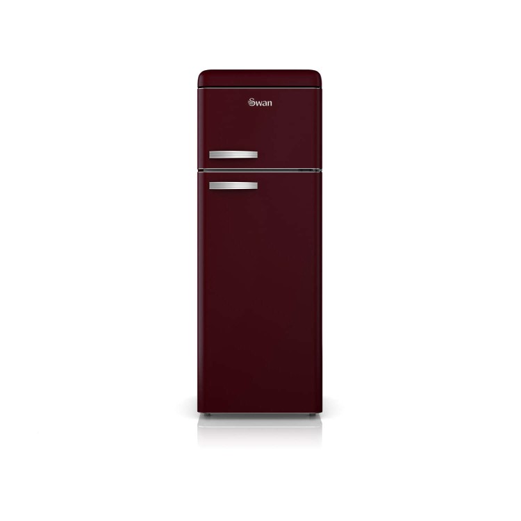 Swan SR11010WRN Freestanding Fridge Freezer Wine Red