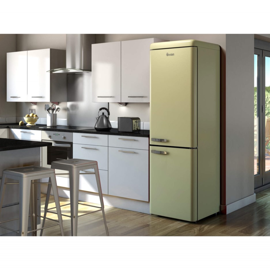 Swan SR11020CN Freestanding Fridge Freezer Cream Appliances Direct