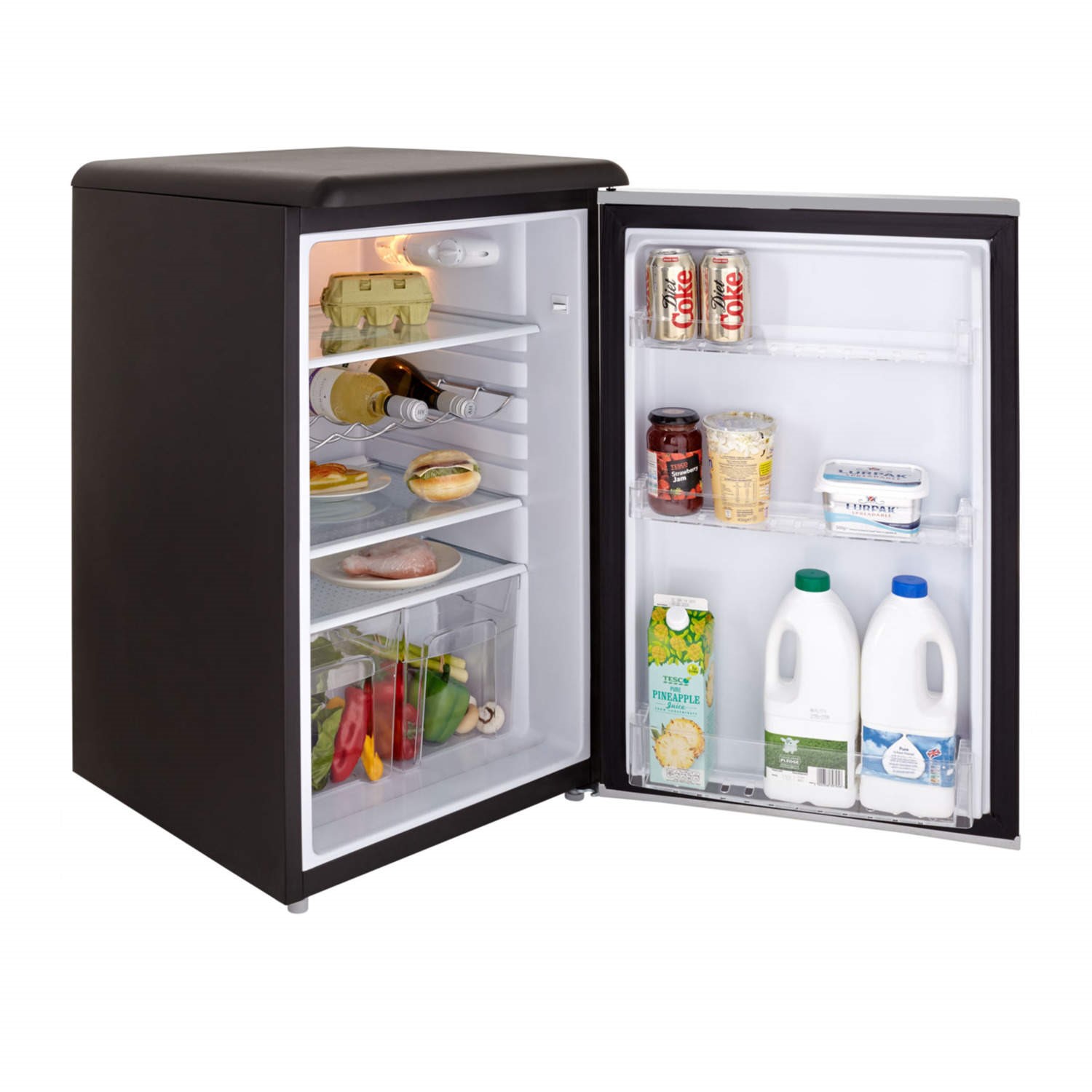 Swan SR11030BN Freestanding Larder Fridge Black | Appliances Direct